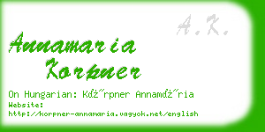 annamaria korpner business card